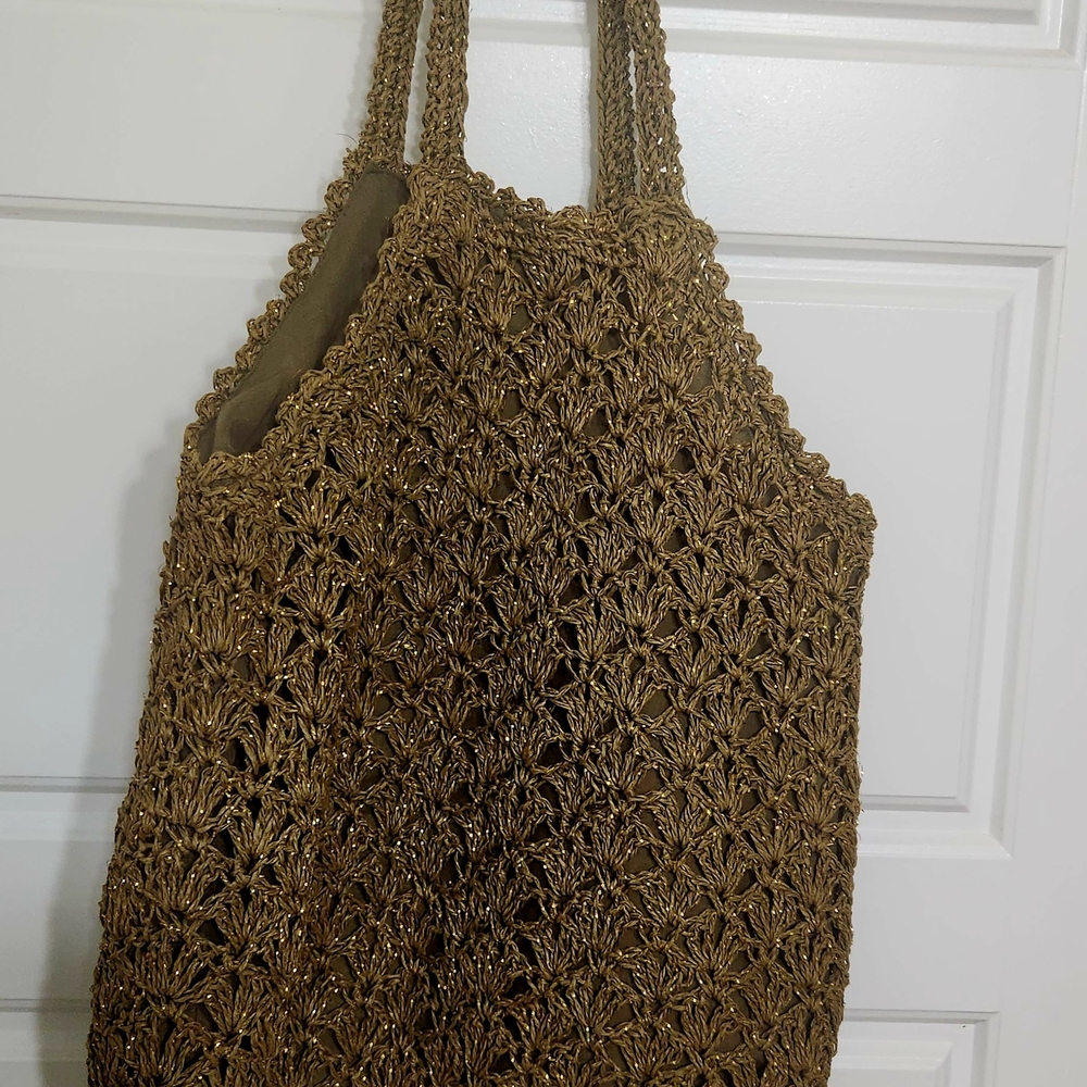 Handcrafted Brown Crochet Tote Bag
